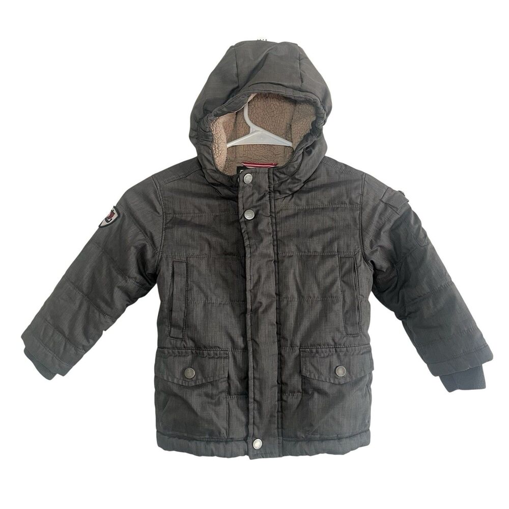 Hanna Andersson Puffer Jacket Winter Coat Snow Gray Toddler Boys 3T